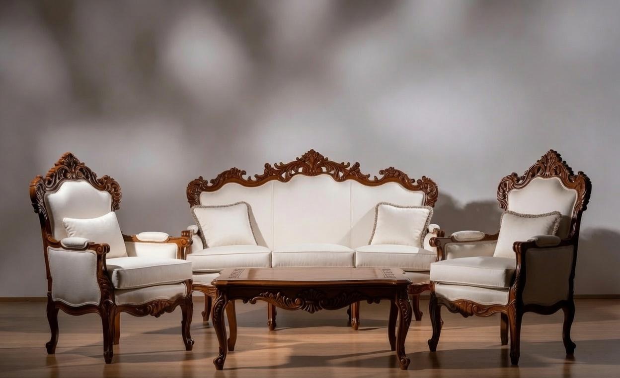 Luxury Handmade French Country Sofa Set | Vintage Furniture| Bespoke Antique handmade in Handcrafted