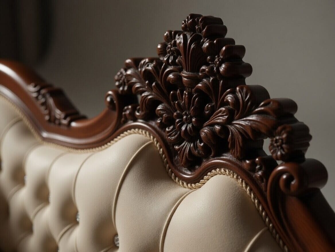 Luxury Handmade Teak Wood Sofa Set | Antique Rococo Vintage Furniture photo 5