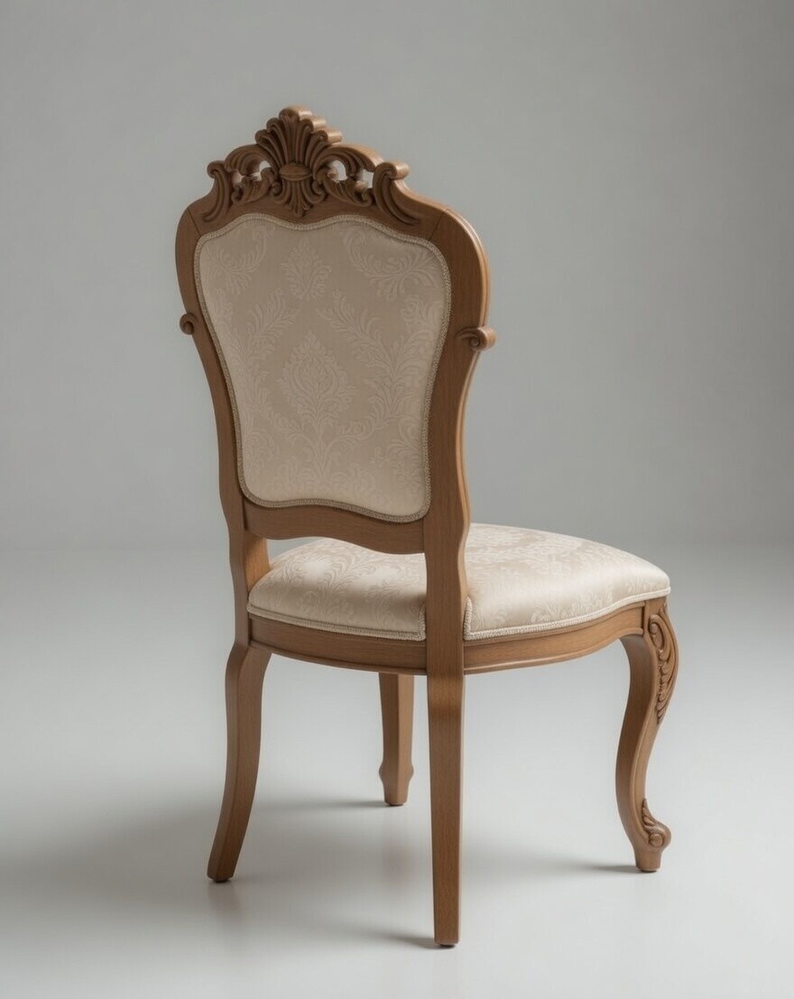 Ornate Louis XV Teak Dining Set -Hand Carved Rococo Table &amp; 6 Upholstered Chairs photo 6