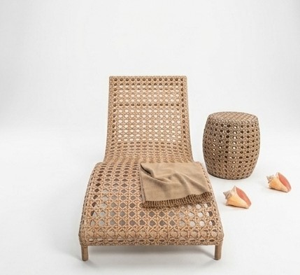 Wicker Beach Chair and Side Table Set | Bespoke Outdoor Lounger Furniture photo 3