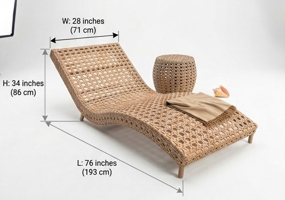 Wicker Beach Chair and Side Table Set | Bespoke Outdoor Lounger Furniture photo 5